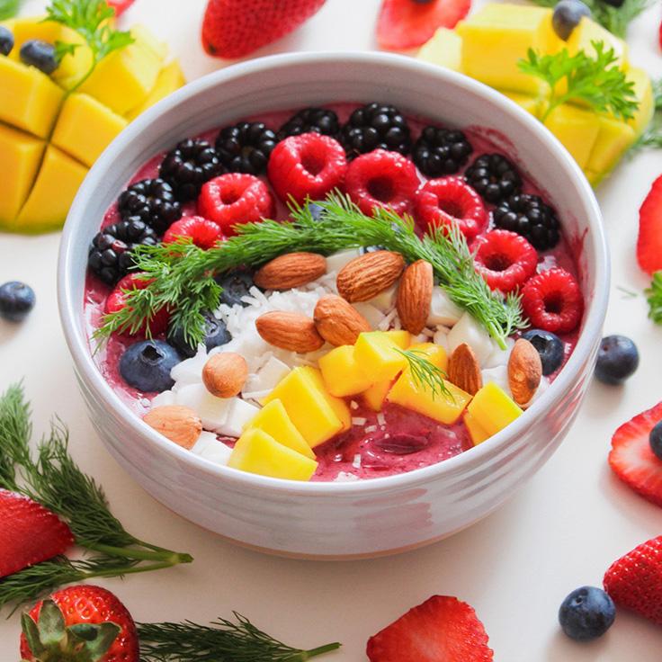 Bowl of healthy food shopping healthy fruits